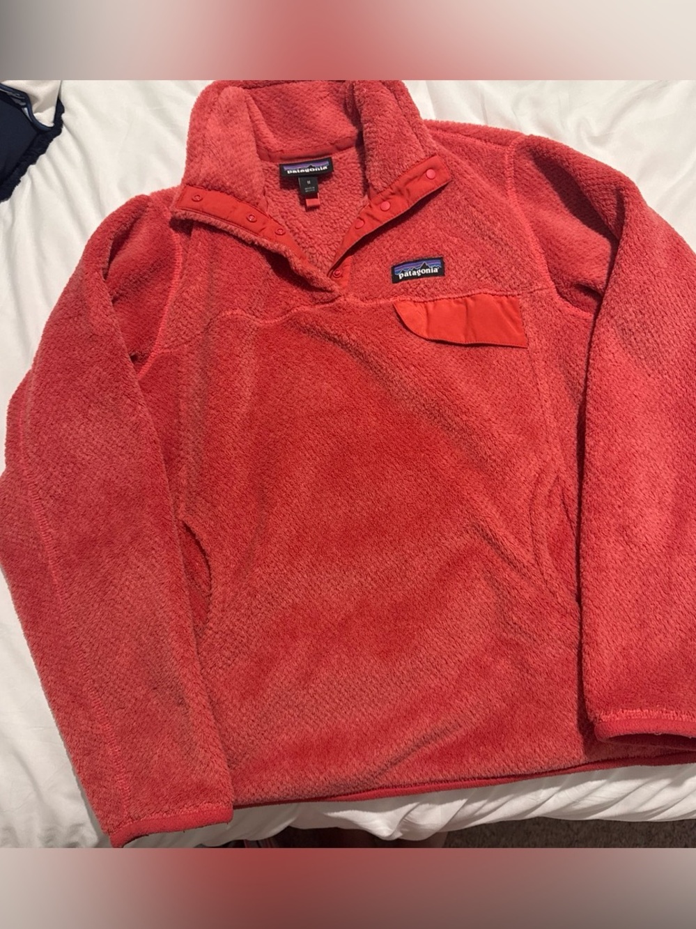 Patagonia women’s Coral-Red Snap-T Fleece Pullover
